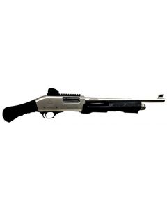 Black Aces Tactical Pro Series X Pump Action Shotgun - Nickel Finish | 12ga | 18.5" Barrel | Synthetic Furniture