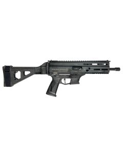 Grand Power Stribog SP9A3G Pistol - Black | 9mm | 8" Threaded Barrel | 30rd | Utilizes Glock Style Mags | Folding SBT Brace
