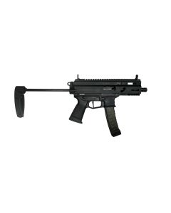 Grand Power Stribog SP9A3S Pistol - Black | 9mm | 5" Threaded Barrel | 30rd | PDW Brace w/ Tailhook