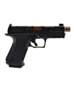 Shadow Systems MR920 Elite Pistol - Black | 9mm | 4.5" Spiral Fluted Bronze Match Barrel (Threaded) | 15rd | Tritium Sights | W/ Optic Cut | Weight-Optimizing Window Cut