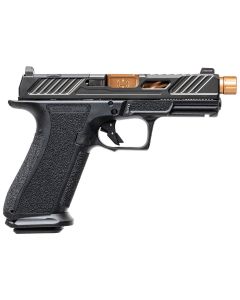 Shadow Systems XR920 Elite Pistol - Black | 9mm | 4.5" Spiral Fluted Bronze Match Barrel (Threaded)| 17rd | Tritium Sights | Optic Cut | Weight-Optimizing Window Cut