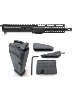 TorkMag Complete AR Upper Magdapt 17 Bundle - Black | 9mm | 8" Barrel | 7" M-LOK Rail | Includes 2 G17 20rd Mags & 1 AR-to-Glock Magwell Adapter