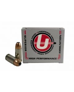 Underwood Ammo 9mm Luger Handgun Ammo - 124 Grain | +P+ | Jacketed Hollow Point | 20rd Box