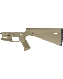 Wraithworks WARP-15 Polymer Stripped AR15 Lower Receiver - FDE | Integral Buttstock & Pistol Grip | Trap Door Buttplate