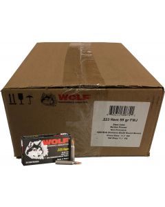 Wolf Steel Case .223 Remington Rifle Ammo - 55 Grain | FMJ | 1000rd Case