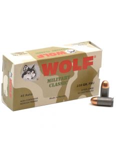 Wolf Steel Case .45 ACP Handgun Ammo- 230 Grain | FMJ | 500rd Case