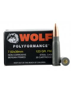Wolf Steel Case 7.62X39mm Rifle Ammo- 123 Grain | FMJ | 1000rd Case