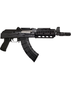 Zastava ZPAP92 AK-47 Pistol BULGED TRUNNION 1.5MM RECEIVER - Black | 7.62x39 | 10" Chrome Lined Barrel | Night Brake | Quad Rail | Top Rail