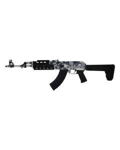Zastava ZPAPM70 AK-47 Rifle - White Camouflage Cerakote | 7.62x39 | 16.3" Chrome Lined Barrel | Quad Rail | Zhukov-S Folding Stock