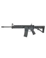 Bushmaster M4 Patrolman's Flat Top MOE AR15 Rifle - Black | 5.56NATO | 16" Barrel | Magpul MOE Furniture | Flip -Up Rear Sight | A2 Birdcage flash hider