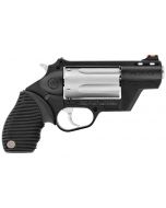 Taurus Public Defender Revolver - Black / Stainless | 45 Colt / 410 Ga | 2.5" Barrel | 5rd | Rubber Grip | Fiber Optic Sight | Poly Frame