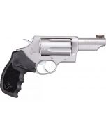 Taurus Judge Revolver - Stainless Steel | 45 Colt / 410 ga | 3" Barrel | 5rd | Rubber Grip | Fiber Optic Sight