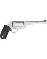Taurus Judge Magnum Revolver - Stainless Steel | 45 Colt / 410 Mag | 6.5" Barrel | 5rd | Rubber Grip | Fiber Optic Sight
