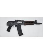 Zastava ZPAP85 Alpha AK-47 Pistol BULGED TRUNNION 1.5MM RECEIVER - Stained Wood Handguard | 5.56NATO | 10" Barrel | Booster Brake | Rear Trunnion Picatinny rail