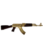 Zastava ZPAPM70 AK-47 Rifle - 24K Gold Plated Dark Serbian Red Wood Handguard | 7.62x39 | 16" Chrome Lined Barrel