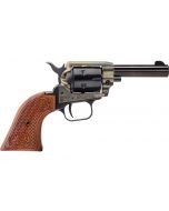 Heritage Barkeep Revolver - Simulated Case Hardened | .22 LR | 3.6" Barrel | 6rd | Custom Scroll Wood Grips