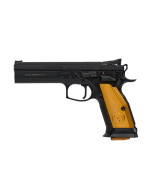 CZ 75 Tactical Sport Pistol - Black | 9mm | 5.23" Barrel | 20rd | Target Sights | Orange Grips
