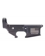 Anderson AM-15 Forged Stripped AR15 Lower Receiver - Black | Flag & "This We'll Defend" Slogan