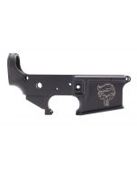 Anderson AM-15 Forged Stripped AR15 Lower Receiver - Black | Trump Punisher Logo | Retail Packaging
