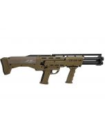 Standard Manufacturing DP-12 Pump Shotgun - FDE | 12ga | 18 7/8" Double Barrel | 14rd | Ambidextrous safety and slide release