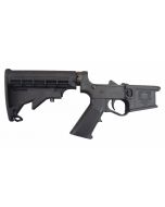 E3 Arms Omega-15 Polymer Complete AR15 Lower Receiver - Black | M4 Buttstock | Aluminum Buffer Tube | Gen II