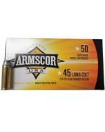 Armscor .45 Long Colt Pistol Ammo - 255 Grain | Lead Round Nose