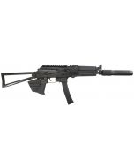 Kalashnikov USA California Compliant KR-9 AK Rifle - Black | 9mm | 16.25" Barrel w/ Faux Suppressor Barrel Shroud | Fixed Triangle Stock | CA Legal Featureless w/ Fin & Thumb Rest