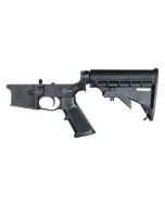 KE Arms KE-15 Billet Complete AR15 Lower Receiver - Black | M4 Rifle Buttstock