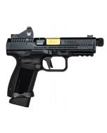CANIK TP9 Elite Combat Executive Pistol - Black | 9mm | 4.73"  Gold PVD Threaded Barrel - Fluted | 15rd/18rd Mag | Full Accessory Kit | Includes Vortex Viper Red Dot