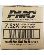 PMC X-TAC 7.62NATO Rifle Ammo - 147 Grain | FMJ-BT | 1 Case (25 Boxes)
