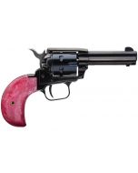 Heritage Rough Rider Revolver - Black | .22 LR / .22 WMR | 3.5" Barrel | 6rd | Altamont Pink Pearl Bird Head Grips
