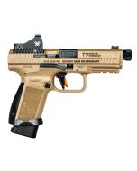 CANIK TP9 Elite Combat Pistol - FDE | 9mm | 4.73"  Threaded Barrel - Fluted | 15rd/18rd Mag | Full Accessory Kit | Includes Vortex Viper Red Dot