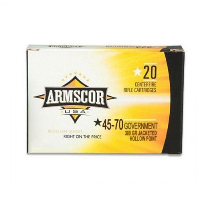 Armscor 45-70 Government Rifle Ammo - 300 Grain | Jacketed Hollow Point ...
