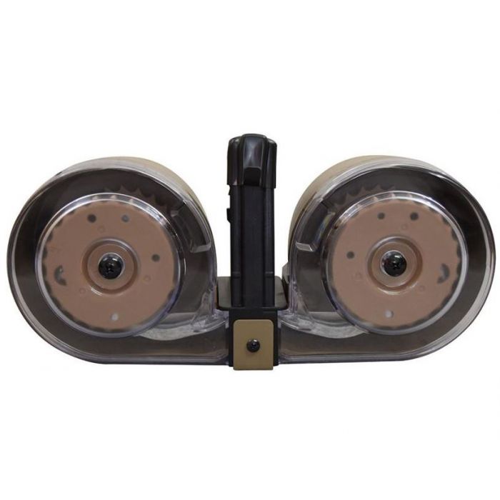 Rwb Ar 15 223 5 56 Dual Drum Magazine Desert Tan 100rd Gen 2 Reinforced Feed Lips 2nd Amendment Wholesale