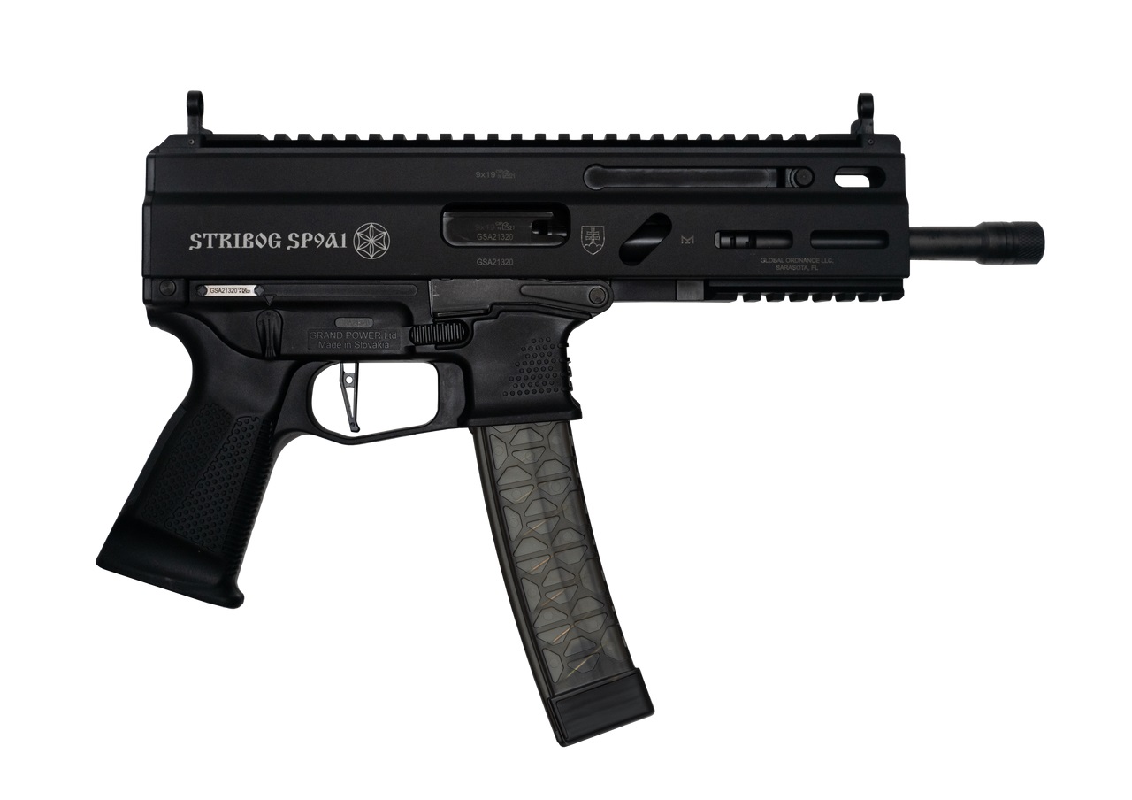 Grand Power Stribog SP9A1 Pistol - Black | 9mm 8" Threaded Barrel 30rd-img-1
